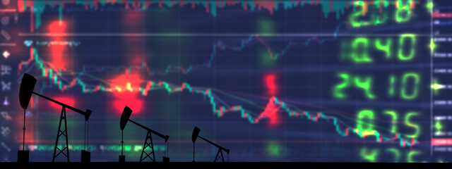 Graph chart stock exchange number red green color symbol trade business technology crude oil gasoline golden price currency financial marketing covid-19 corona virus delta variant virus disease  