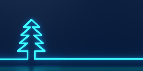 Tree pine white decoration ornament merry christmas happy new year winter season december on blue  background copy space empty blank celebration festival.3d render