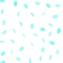 Light BLUE vector seamless abstract pattern with leaves.