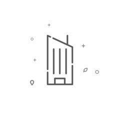 Skyscraper simple vector line icon. Building symbol, pictogram, sign isolated on white background. Editable stroke