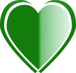 green heart with a leaf