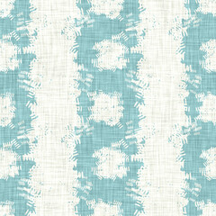 Fototapeta premium Aegean teal broken stripe rustic linen texture background. Summer line coastal living style. Light turquoise blue cloth effect textile seamless pattern. Washed out beach cottage fabric material. 