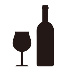 ワインのアイコンシルエットイラスト