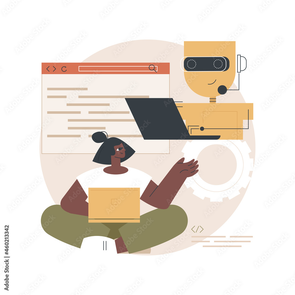 Poster open automation architecture abstract concept vector illustration. software architecture, open sourc