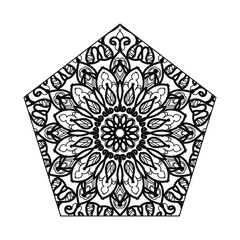 Indian Ornament black white card with mandala
