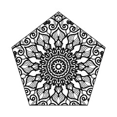Indian Ornament black white card with mandala