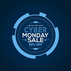 Cyber Monday sale banner template for business promotion vector graphic