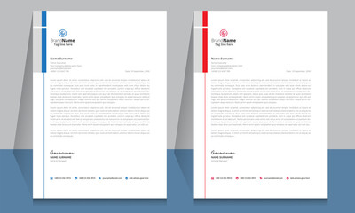 Creative letterhead format template, business style letterhead design template. Company letterhead template designs. Letterhead, flyer template.