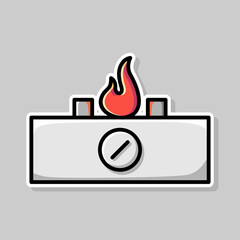 stove cartoon design