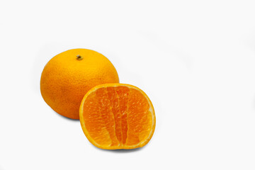Orange fruit isolate on white background.