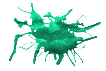 Watercolour  splash,brush stroke,green blot isolated on white background.