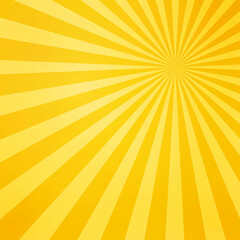 Fototapeta premium Sunlight abstract background. Bright yellow color burst background. Sun beam ray sunburst pattern background. Retro bright backdrop. starburst wallpaper