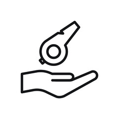 Hand holding whistle icon design vector illustration