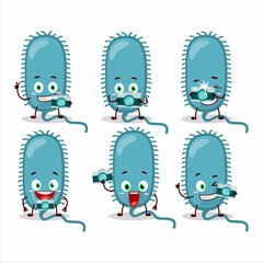 Photographer profession emoticon with minacovirus cartoon character