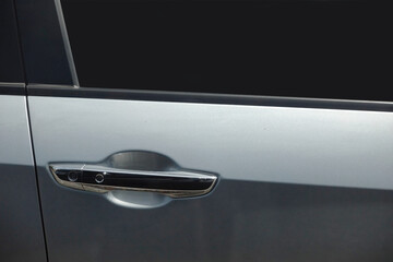 Modern Car door handle in the Compact car.