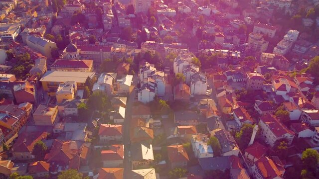 Aerial View Of Sarajevo, The Capital of Bosnia and Herzegovina - drone shot