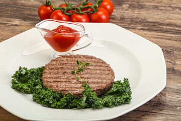 Grilled beef cutlet for burger