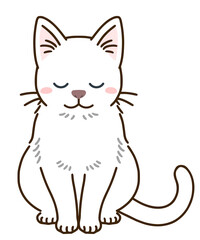 おじぎする猫（白）