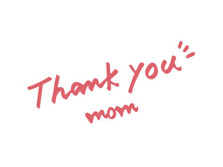 かわいい母の日のThankyouの文字／手画きイラスト素材