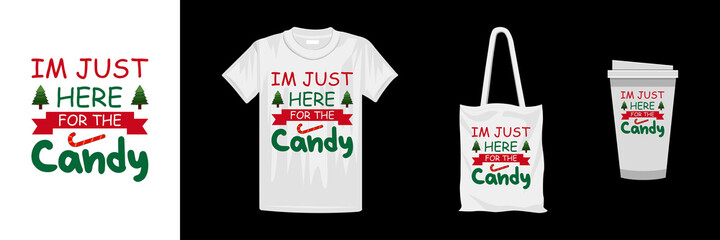 Christmas typography t-shirt design template. Christmas day colorful t-shirt design.
