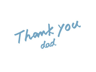 かわいい父の日のThankyouの文字／手画きイラスト素材