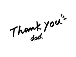 かわいい父の日のThankyouの文字／手画きイラスト素材