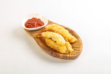 Japanese traditional tempura with prawn