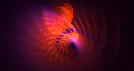 3D rendering abstract red fractal light background