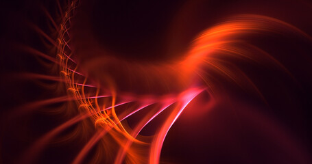 3D rendering abstract multicolor fractal light background