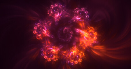 3D rendering abstract fractal light background