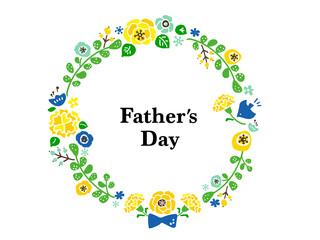 かわいい父の日のFather'sDay（ Blue）6月／手書きイラスト素材