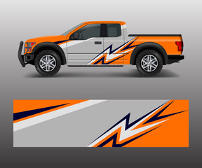 Fototapeta premium Graphic abstract stripe designs for Truck decal, cargo van and car wrap vector