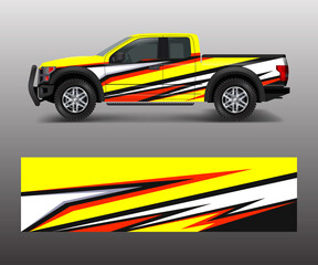 truck and cargo van wrap vector, Car decal wrap design. Graphic abstract stripe designs for vehicle, race, offroad, adventure and livery car