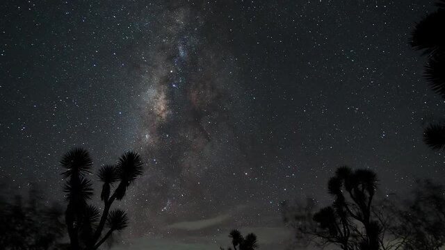 Time lapse of the milky way galaxy and the night sky in the biosphere reserve of Tehuacan-Cuicatlan in the state of Puebla, Mexico.