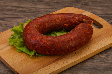 Krakowska sausage over the board