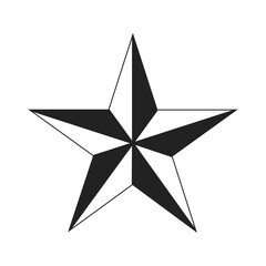 Five-pointed black star on white background. USSR design element. Communism, socialism sign. Vector illustration.