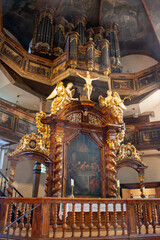 Interior view of Trinity Church, a Protestant church also called the Dreifaltigkeitskirche, in Speyer, Germany.