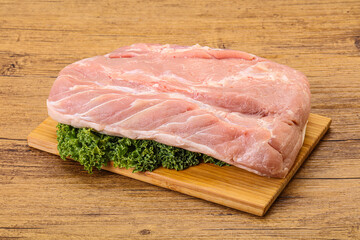 Raw pork loin for cooking