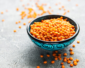 Organic healthy red lentils