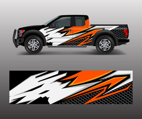 Racing graphic background vector for Truck, Pickup and vehicle branding. vinyl and wrap design vector © Saiful