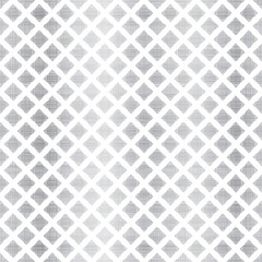 Elegant Silver Geometrical Seamless Pattern Design on White Background