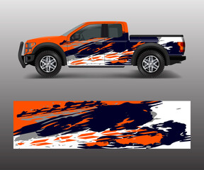 Graphic abstract stripe designs for Truck decal, cargo van and car wrap vector