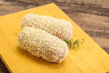 Raw chicken cutlet for roast