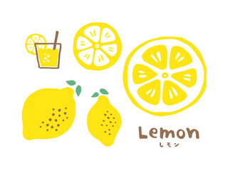 かわいいレモンと文字 手書き文字イラスト Card Wall Mural Ca Coconico