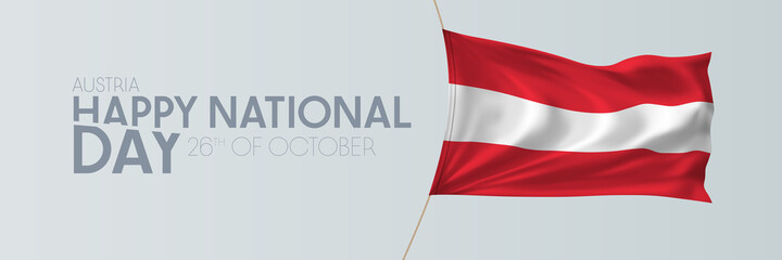 Austria national day vector banner, greeting card.