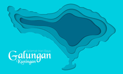 Happy Galungan Kuningan Bali Map Papercut