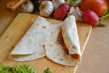 Burritos mexicanos , comida de México tradicional 
