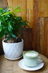 A Matcha Latte is a tea-based beverage combining vivid green matcha tea powder and milk, or a dairy substitute, to create a smooth, creamy, caffeinated coffee alternative. 
