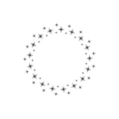Golden round label with stars. Best, award, winner prize wreath on white background.