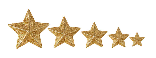 golden christmas star isolated on white background
